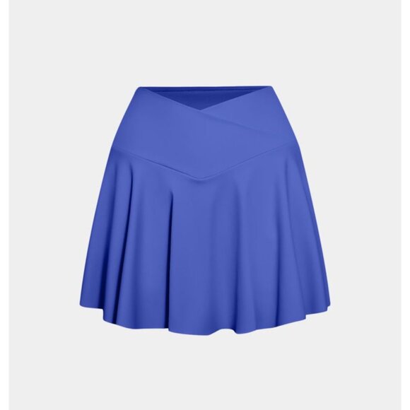 Halara Cloudful Air Flare Tennis Skirt Sz XS Aster Blue Crossover 2-in-1 Side Po - Picture 11 of 11